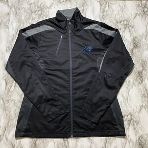 Antigua Womens Jacket Size L Black Gray Outdoors Full‎ Zip Panthers Pockets